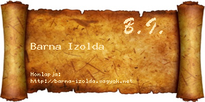 Barna Izolda névjegykártya